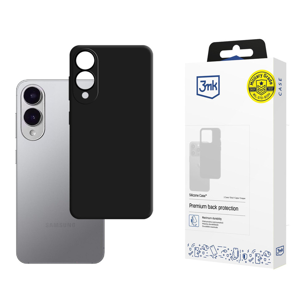 „3mk“ silikoninis dėklas „Samsung Galaxy S25 Edge“, juodas