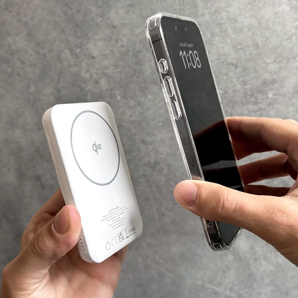 Išorinė baterija Puro Mag Plus 5000mAh 20W Qi2, suderinama su MagSafe, balta