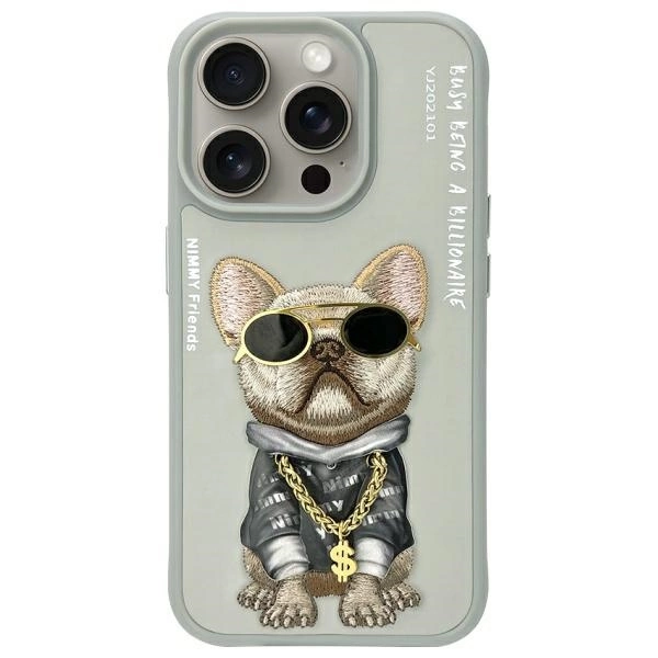 Nimmy Glasses Cool Dog Phone Case Cover iPhone 15 Pro Max - Gray