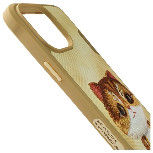 Nimmy iPhone 15 Pro Max dėklas Big Eyed Pet 2.0 Cat, Chaki