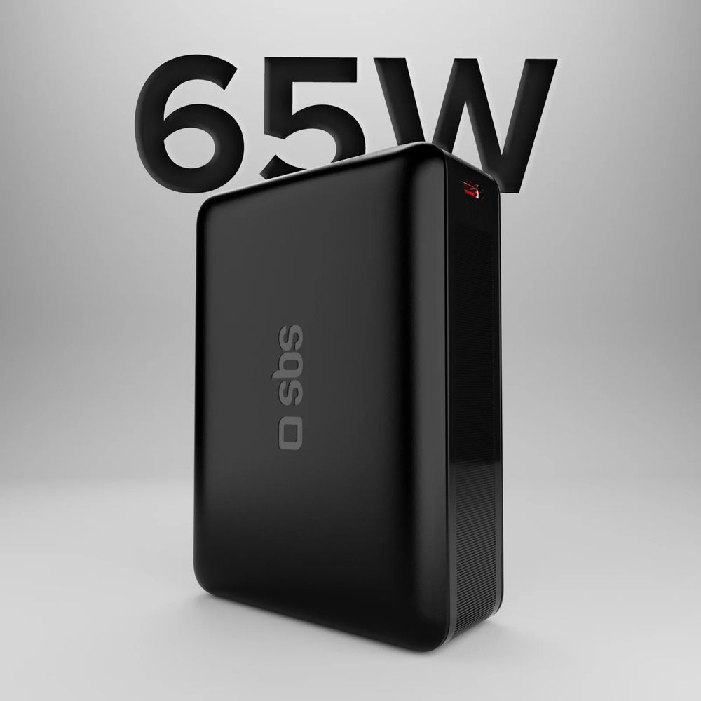 SBS 20000mAh 65W PD AFC išorinė baterija nešiojamiems kompiuteriams, juoda