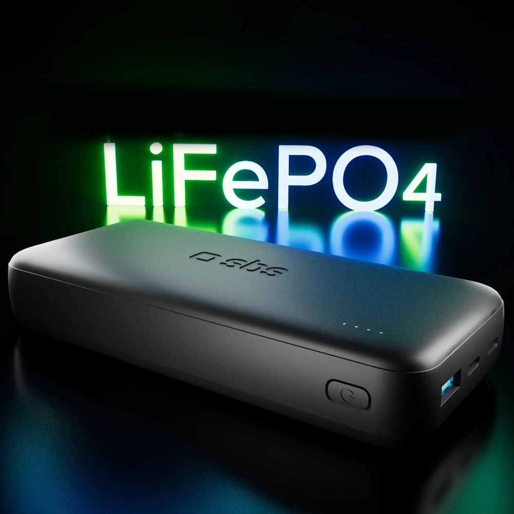 SBS Infinity Power Bank 20000mAh 10W LiFePO₄, Black