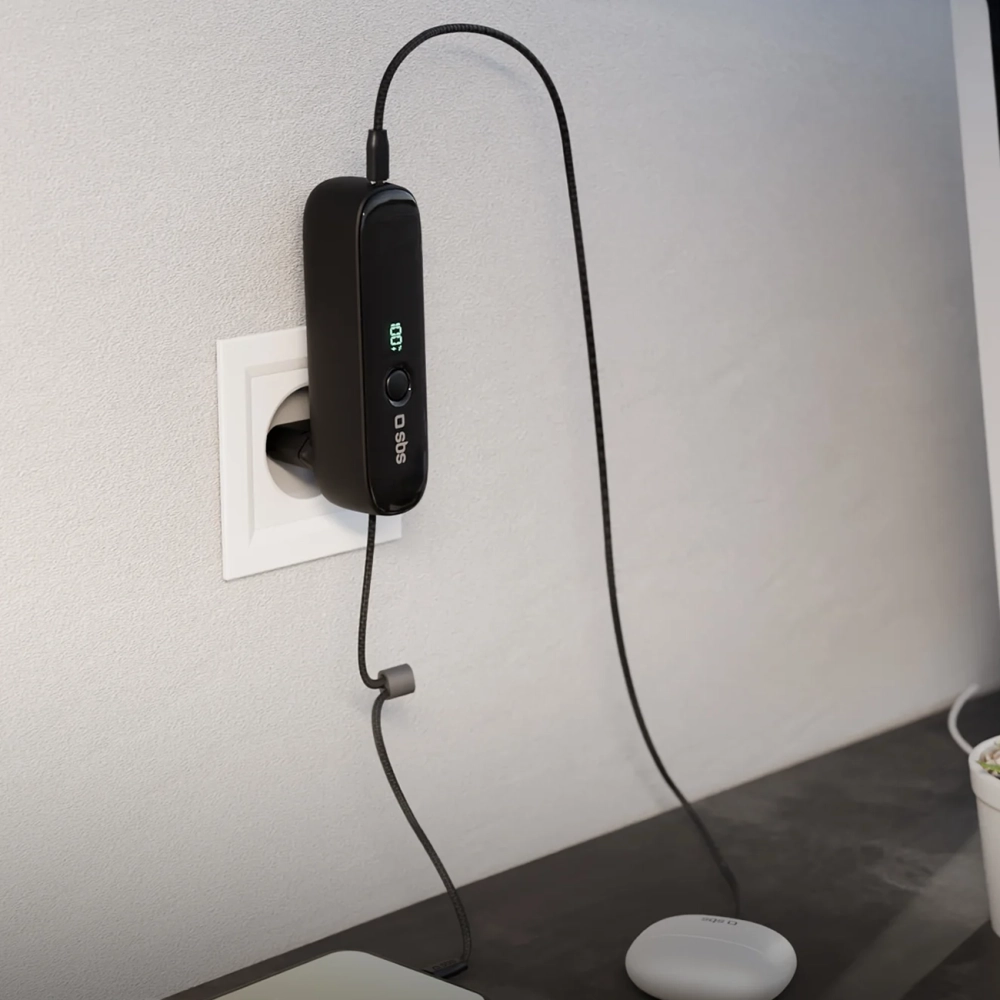 Išorinė baterija SBS Hybrid 5000mAh PD 20W su integruotu laidu, juoda