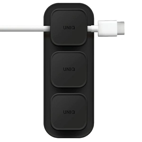 Uniq Pod Mag magnetic cable organizer + base dark gray/charcoal dark gray