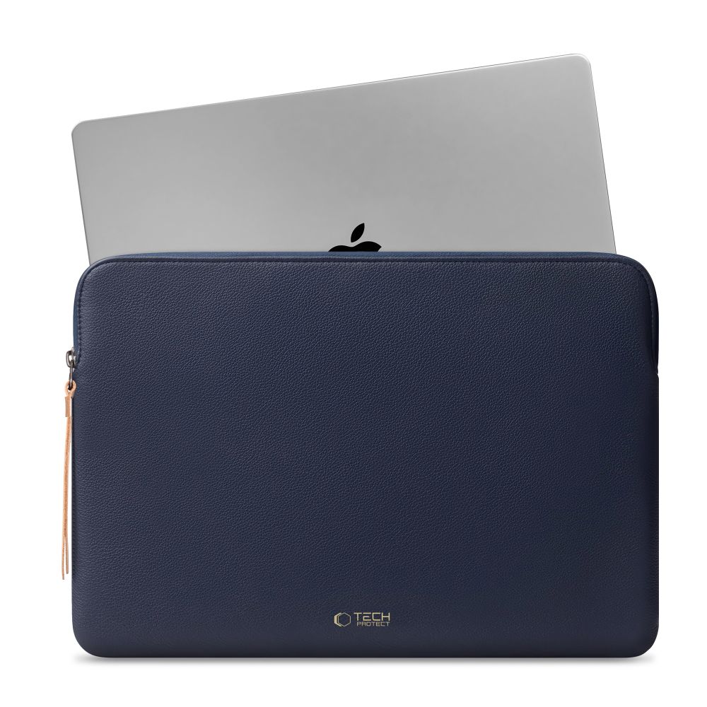 Tech-Protect Fleece Laptop Sleeve 15-16\", Navy Blue
