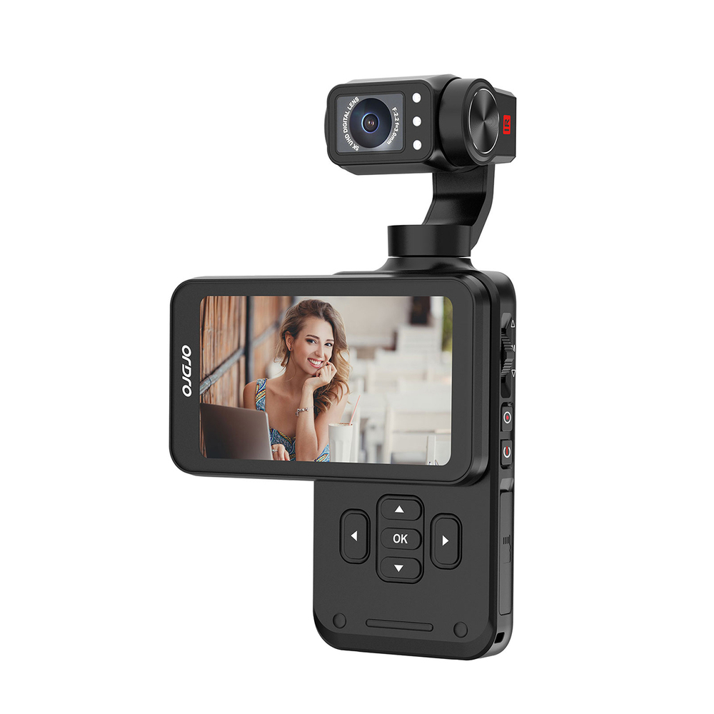 Ordro Pocket M5 3-ašis vaizdo stabilizatorius ir kamera, 5K, juoda