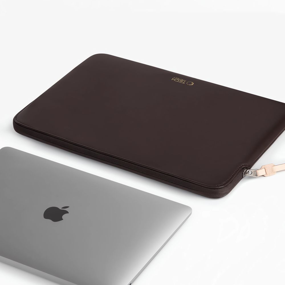 Tech-Protect Fleece Laptop Sleeve 13-14\", Brown