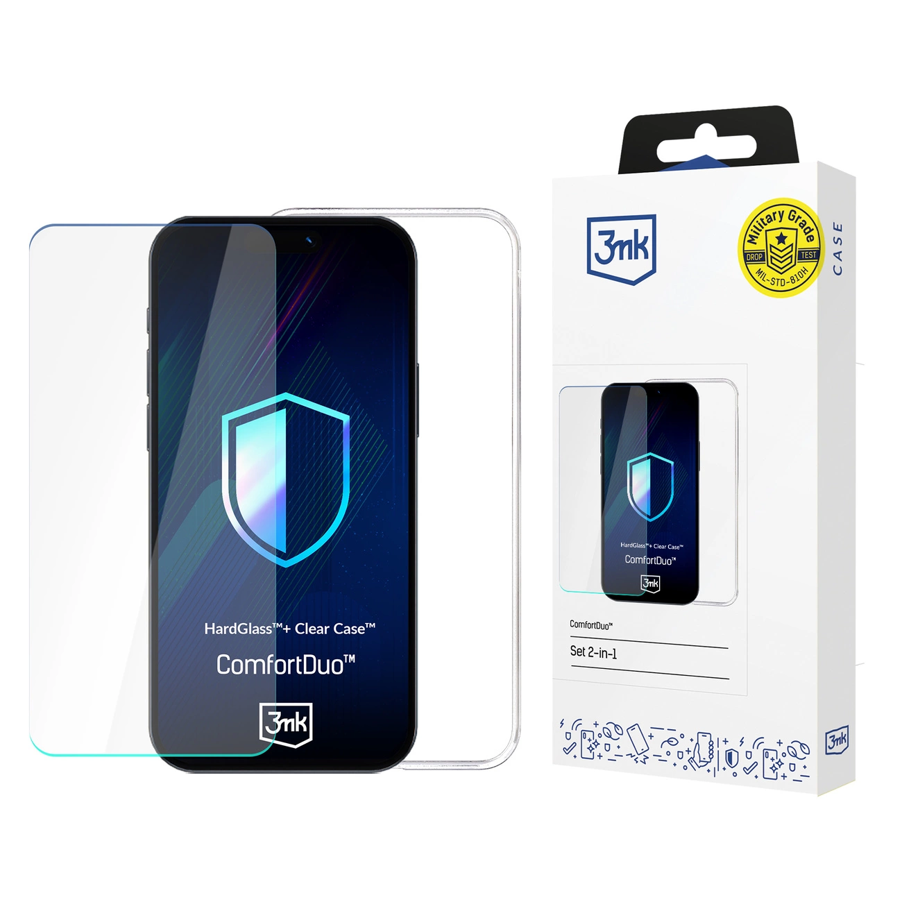 3mk ComtDuo Clear protective set case + glass Samsung Galaxy A36 - transparent