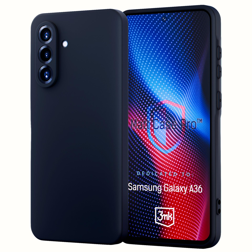 Dėklas „3mk Matt Case Pro“, skirtas „Samsung Galaxy A36“, juodas matinis