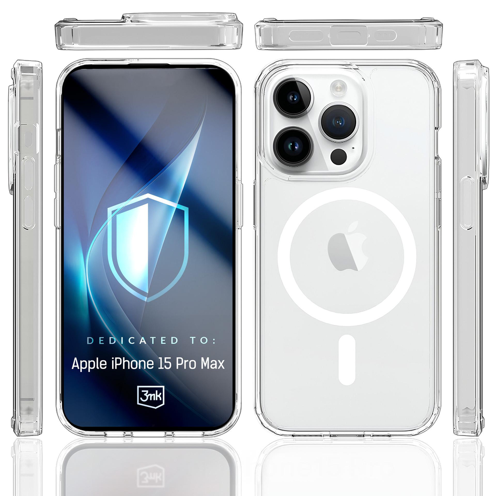 3mk Armor MagCase dėklas iPhone 15 Pro Max telefonui, skaidrus