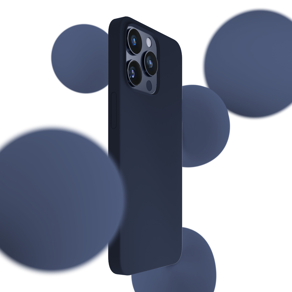 3mk silikoninis dėklas iPhone 15 Pro Max, tamsiai mėlynas