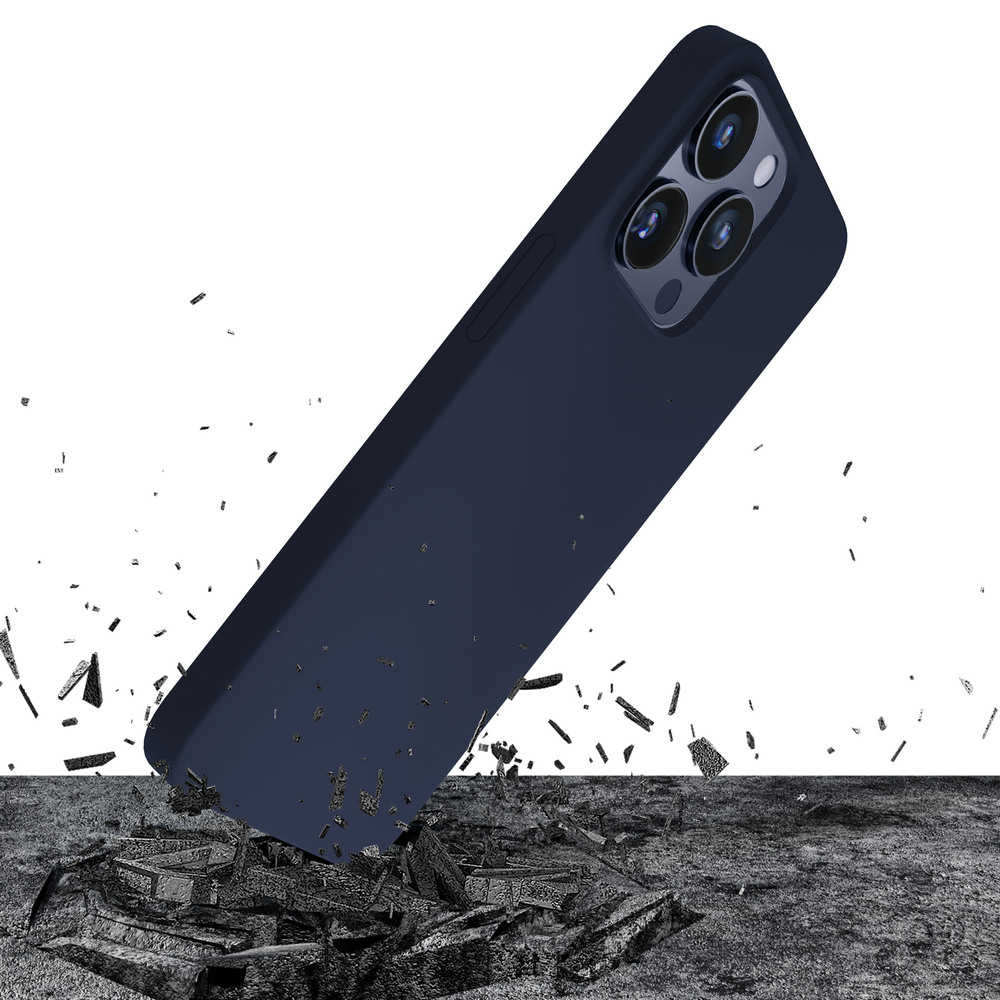 3mk silikoninis dėklas iPhone 15 Pro Max, tamsiai mėlynas