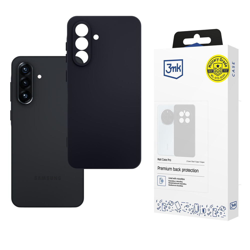 3mk Matt Case Pro dėklas Samsung Galaxy A56, matinis juodas