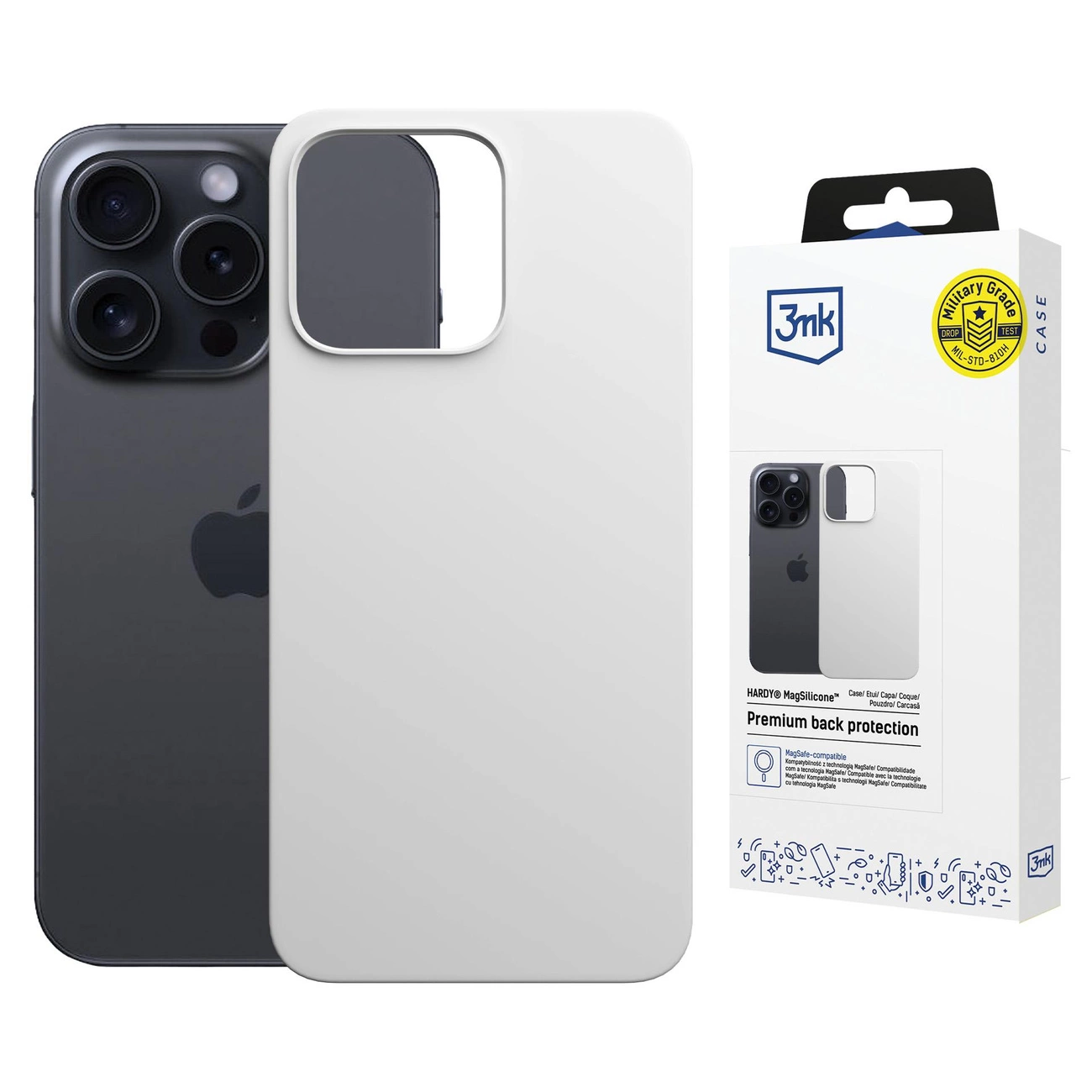 3mk Hardy MagSilicone Phone Case Cover Apple iPhone 15 Pro Max - White