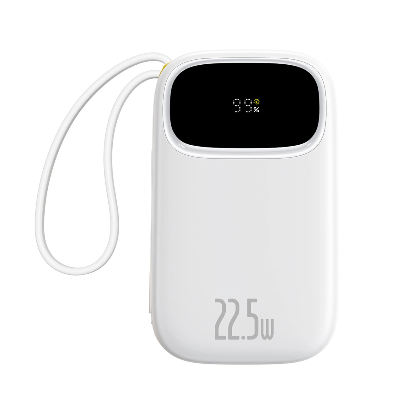 Baseus EnerFill FC31 20000mAh 22.5W Powerbank with Digital Display and 2 Built-in Cables (USB-C + Lightning) - White
