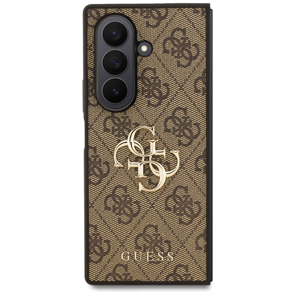 Guess dėklas Samsung Galaxy Z Fold7 telefonui Big 4G Logo, rudas