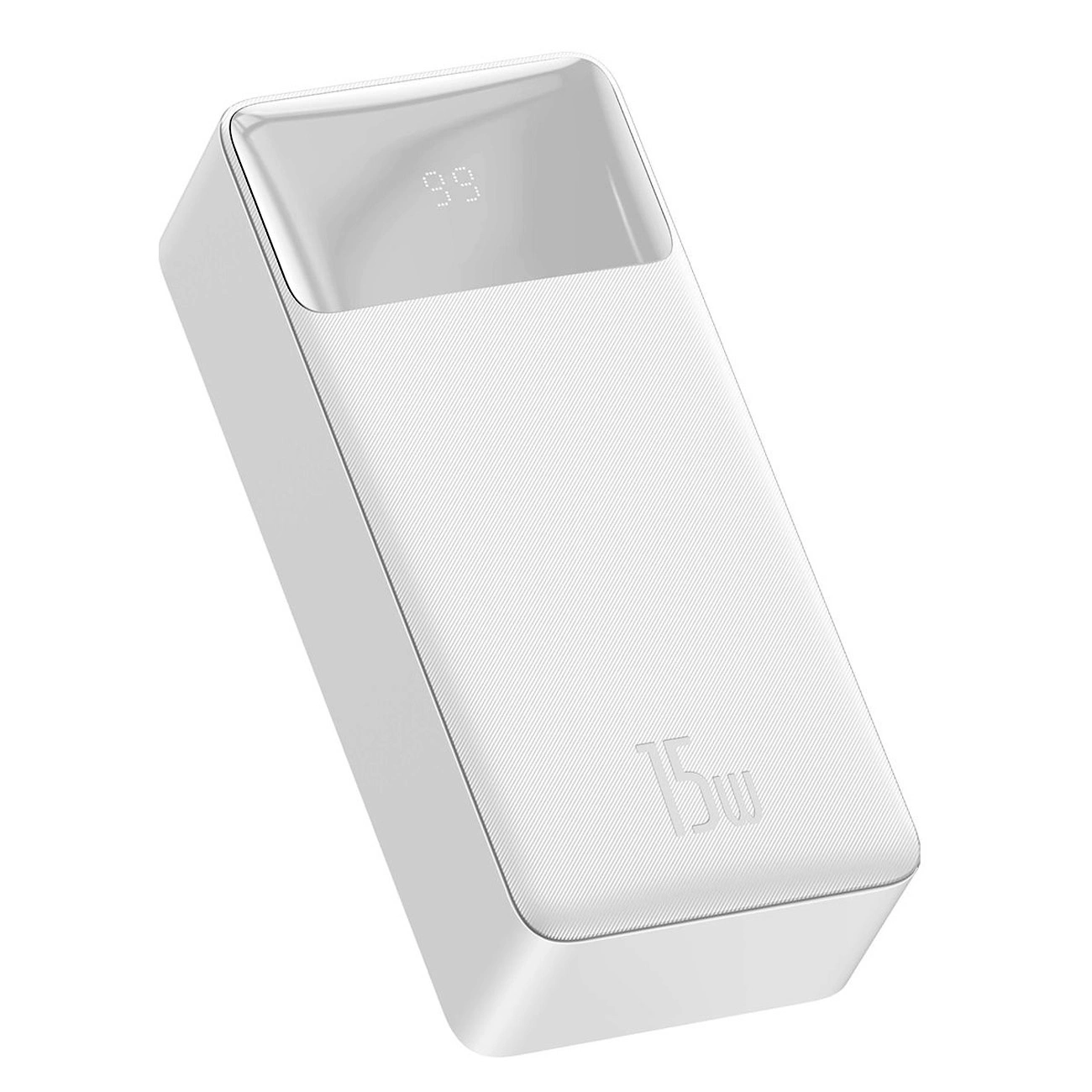 Baseus Bipow išorinė baterija su ekranu, 30000mAh, 15W, balta