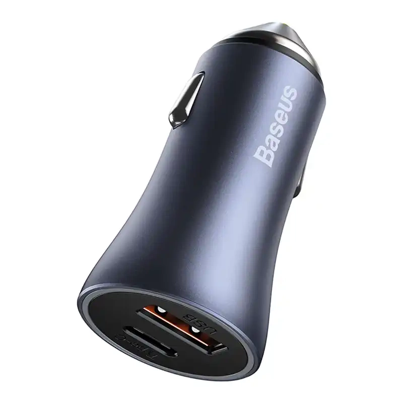 Baseus Golden Contactor Pro fast car charger USB Type C / USB 40 W Power Delivery 3.0 Quick Charge 4 + SCP FCP AFC gray...