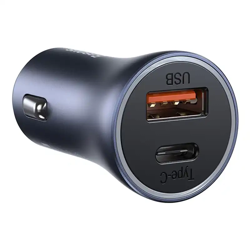 Baseus Golden Contactor Pro fast car charger USB Type C / USB 40 W Power Delivery 3.0 Quick Charge 4 + SCP FCP AFC gray...
