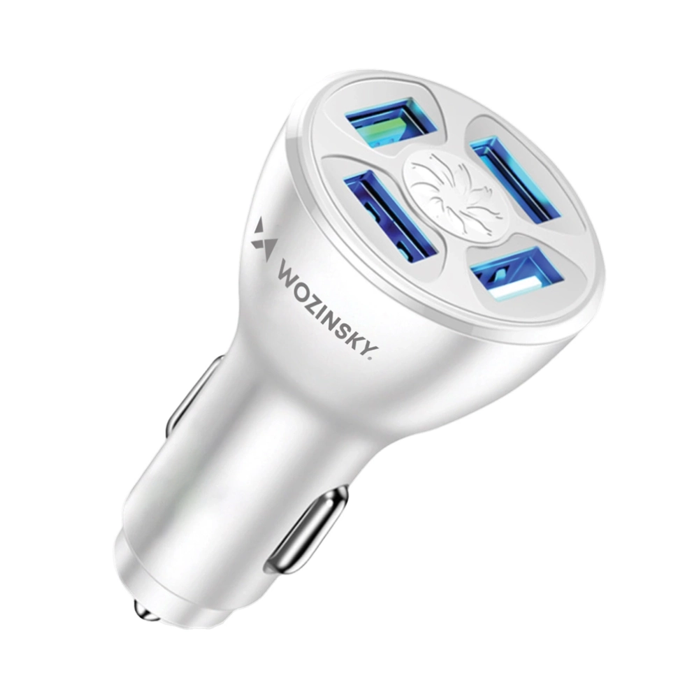 Wozinsky WCCAW 50W 4x USB-A QC Car Charger, White