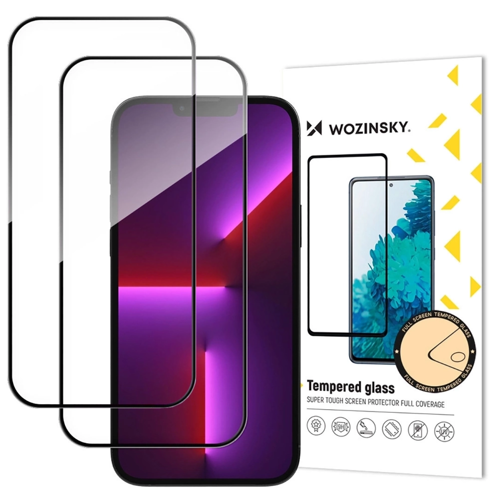 Wozinsky iPhone 17 Air Tempered Glass Full Glue (2-Pack), Black Frame