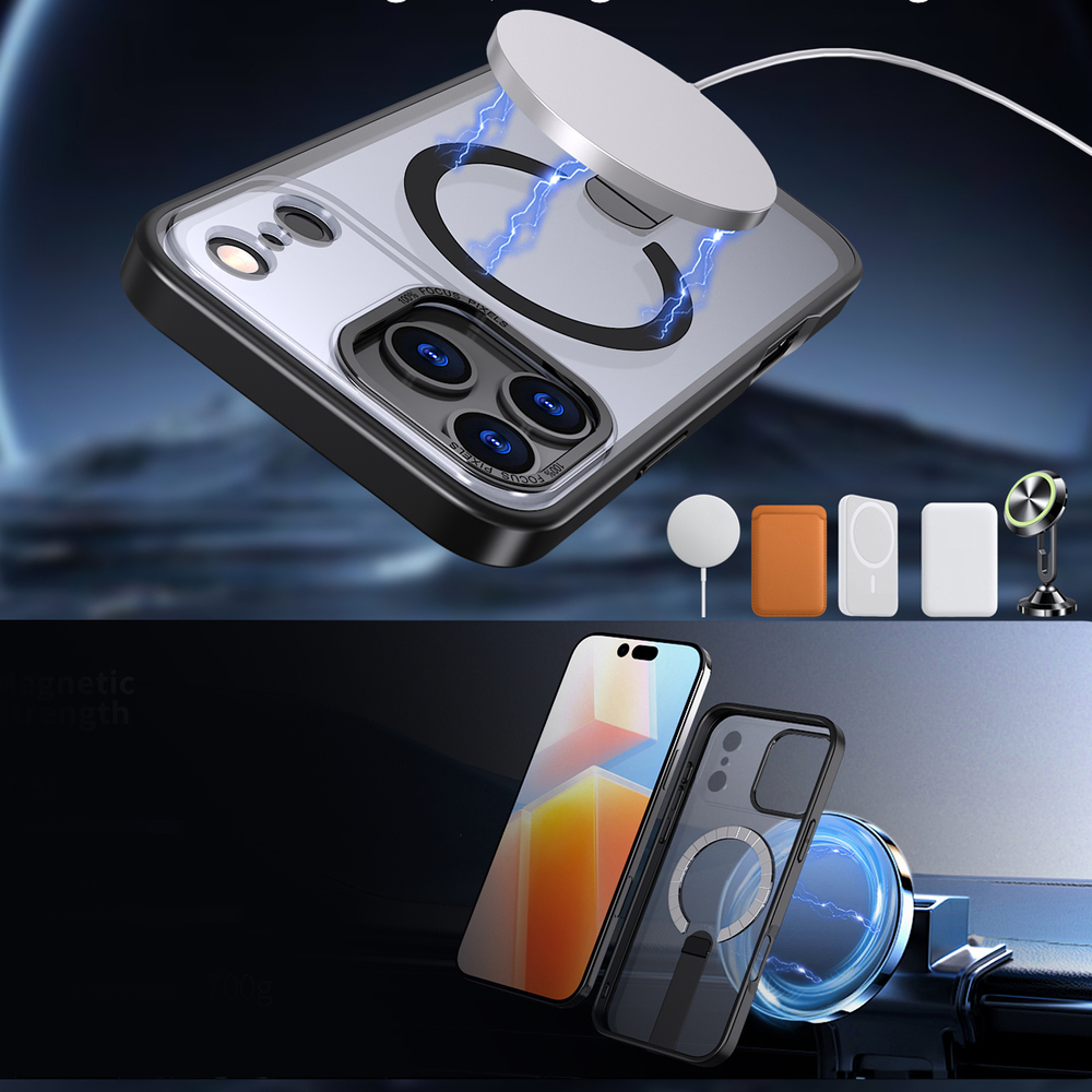 Hybrid Armor X Case for iPhone 17 Pro with MagSafe Stand, Black