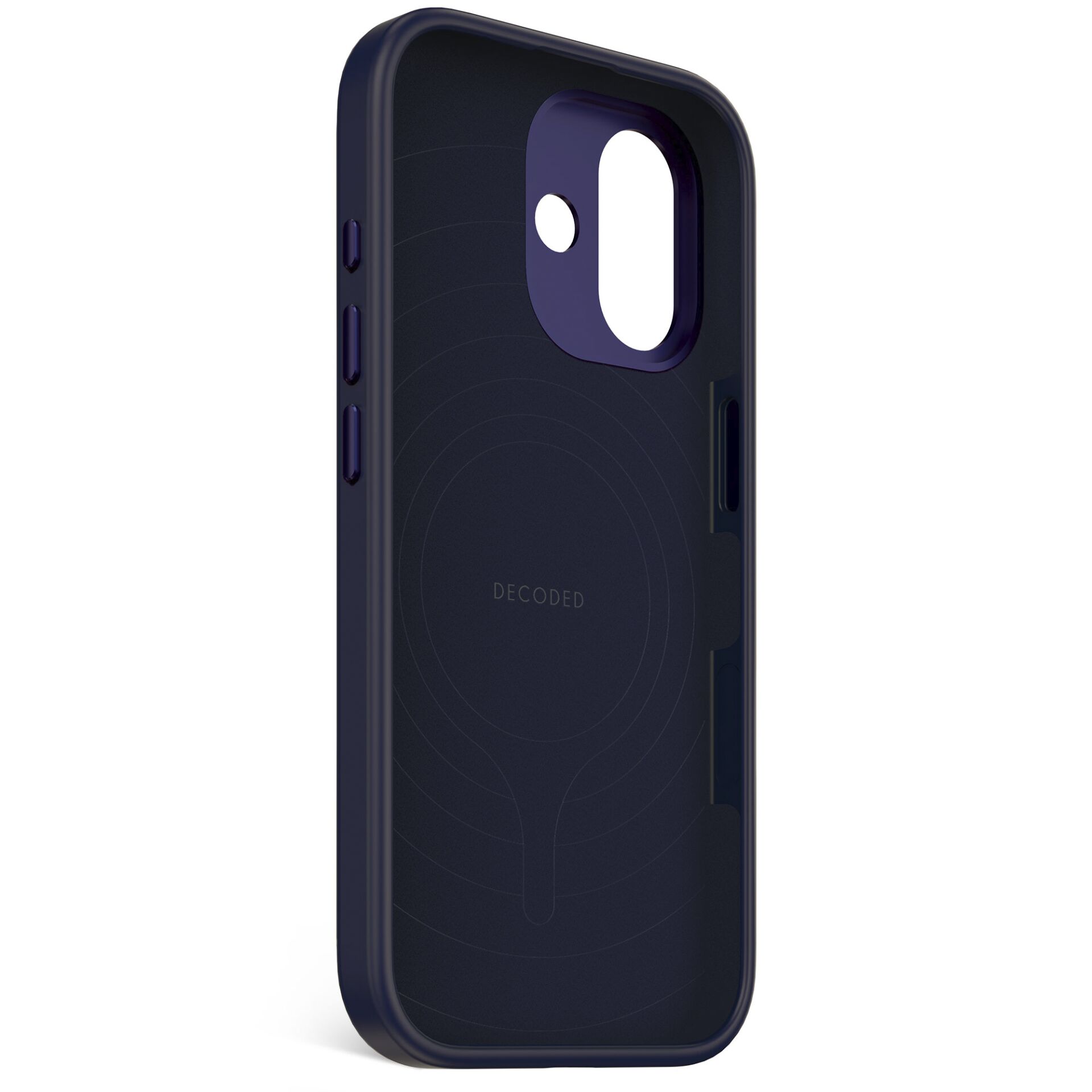 „Decoded“ silikoninis „MagSafe“ dėklas „iPhone 17“, Navy Blue