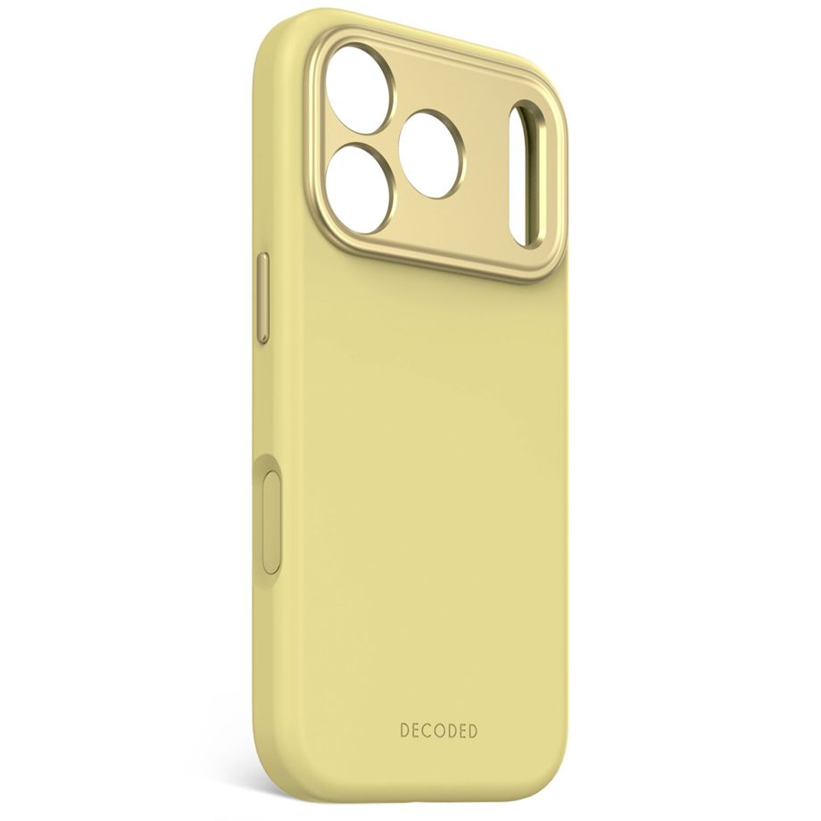 Decoded antimikrobinis silikoninis dėklas „iPhone 17 Pro“ su MagSafe, geltonas