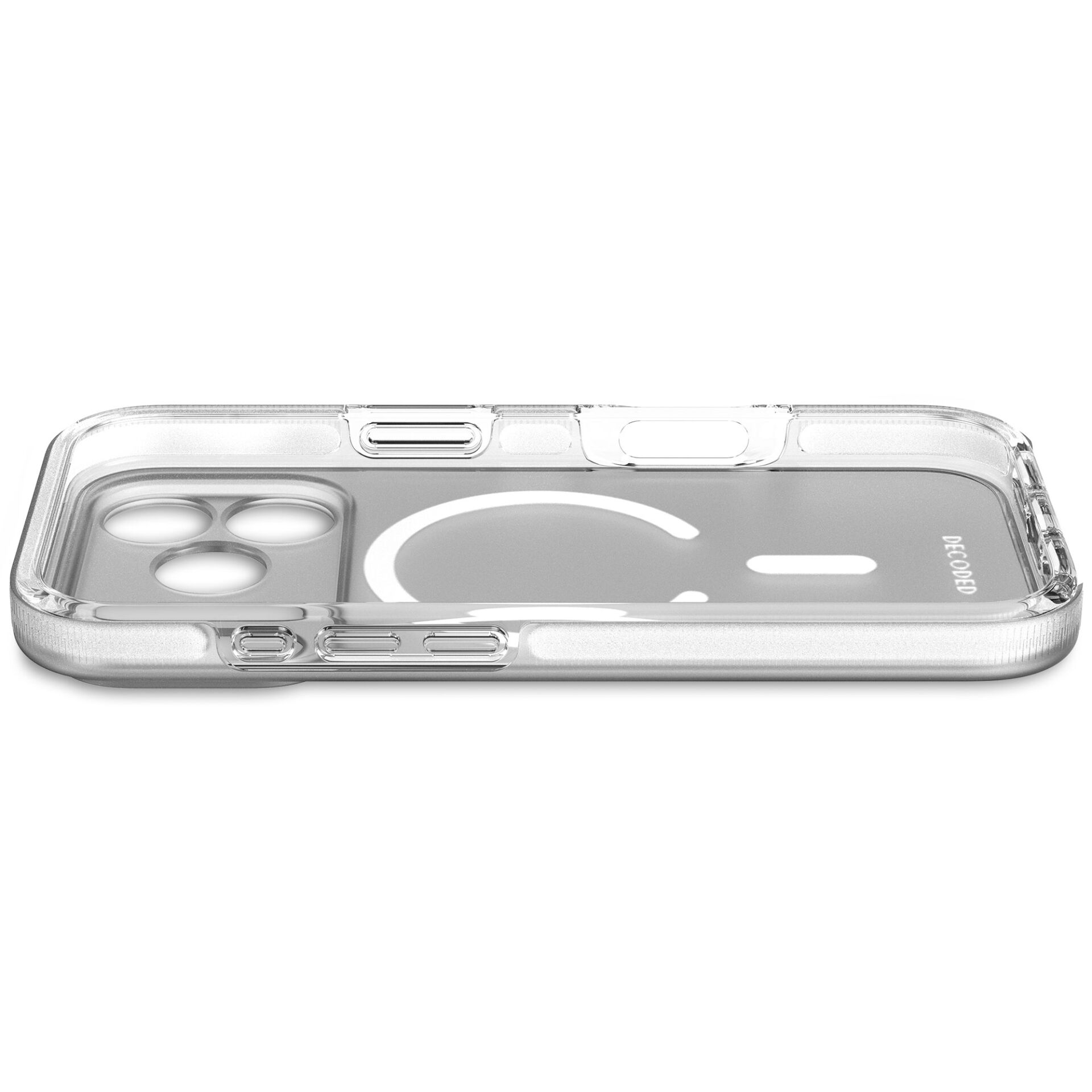 „Decoded DropTec“ MagSafe dėklas „iPhone 17 Pro“ telefonui, pusiau skaidrus