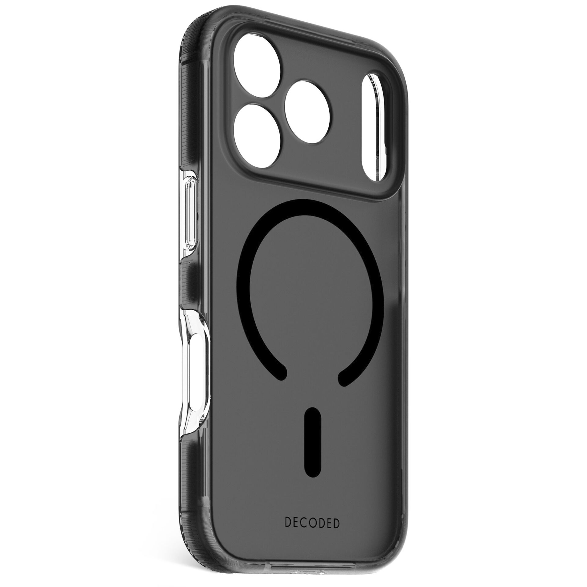 „Decoded DropTec“ MagSafe dėklas „iPhone 17 Pro“ - Juodas/Skaidrus