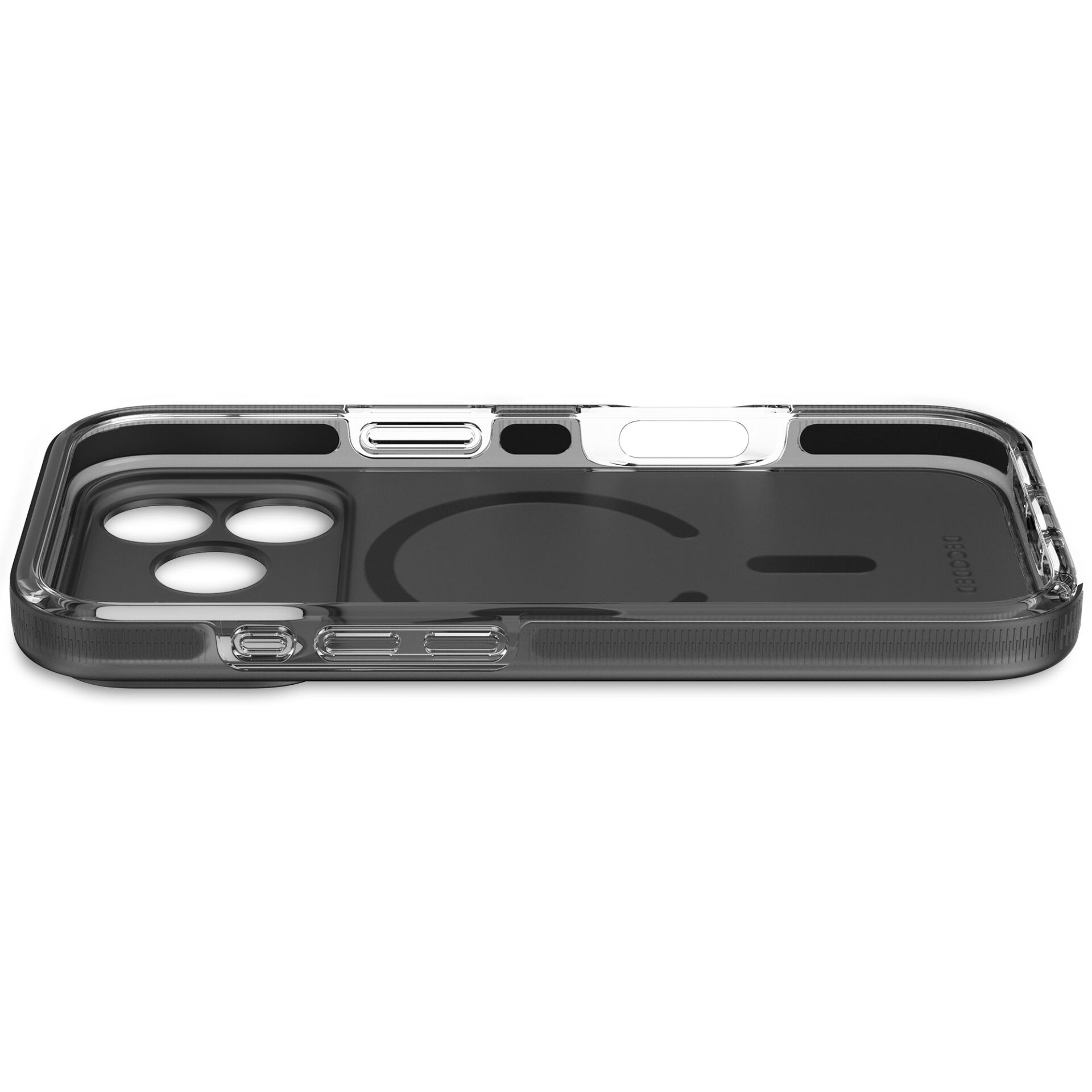 „Decoded DropTec“ MagSafe dėklas „iPhone 17 Pro“ - Juodas/Skaidrus