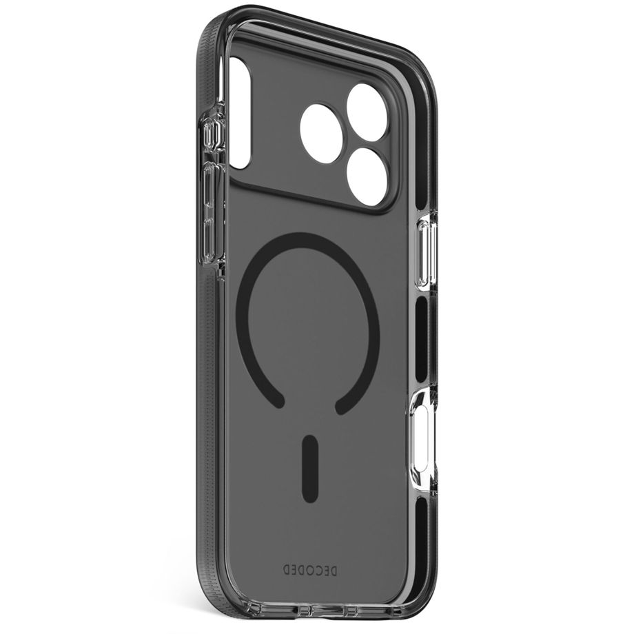 Decoded DropTec MagSafe dėklas, skirtas iPhone 17 Pro Max, permatomas / juodas