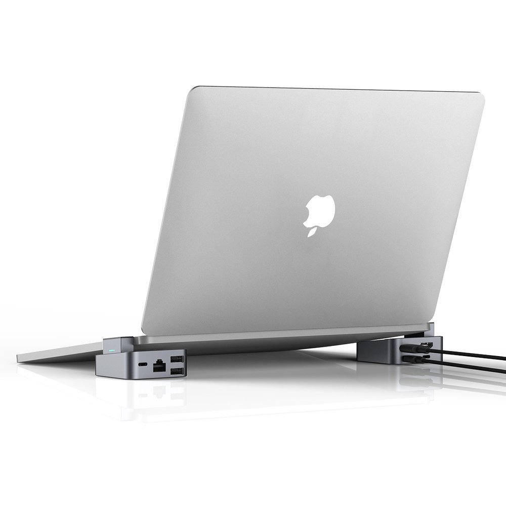Hub Joyroom S-H121 USB-C stand - USB-A 3.0 / RJ45 / HDMI / USB-C / Thunderbolt MacBook Pro - gray
