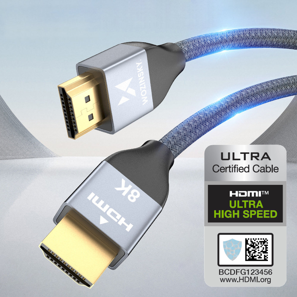 Wozinsky WHDMI-10 HDMI 2.1 Cable 8K 60Hz 1m Silver