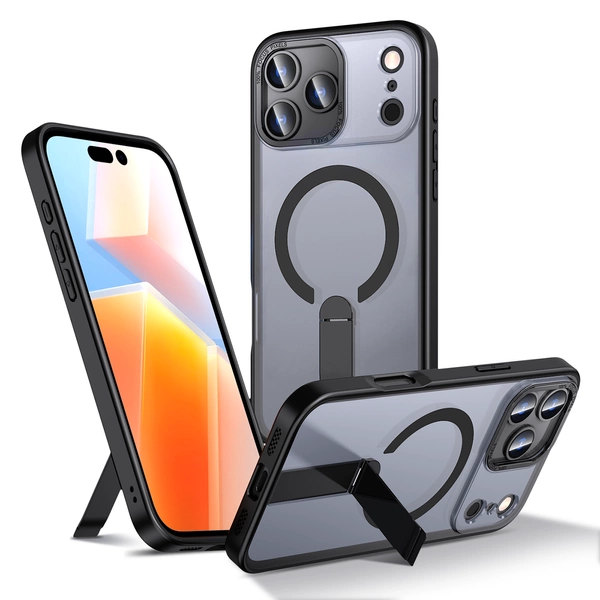 Hybrid Armor X Case for Samsung Galaxy S25 FE with MagSafe Stand, Black