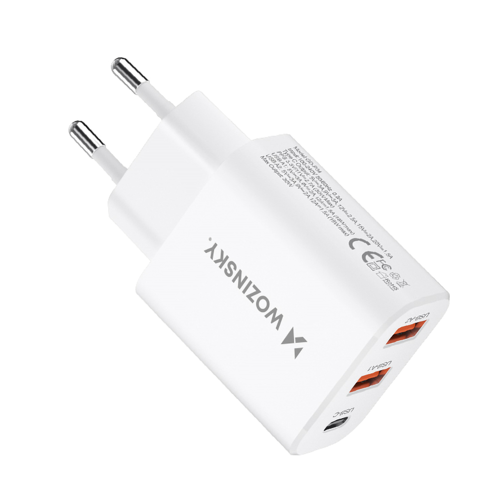 Wozinsky CWCUCW 30W USB-C / 2 x USB-A įkroviklis - Baltas