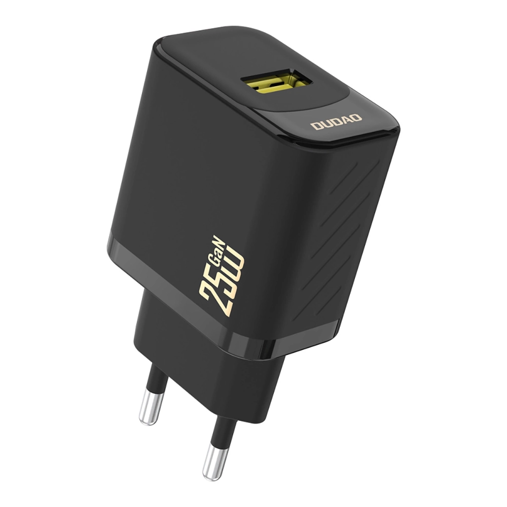 Dudao A27S 25W GaN USB-A įkroviklis, juodas