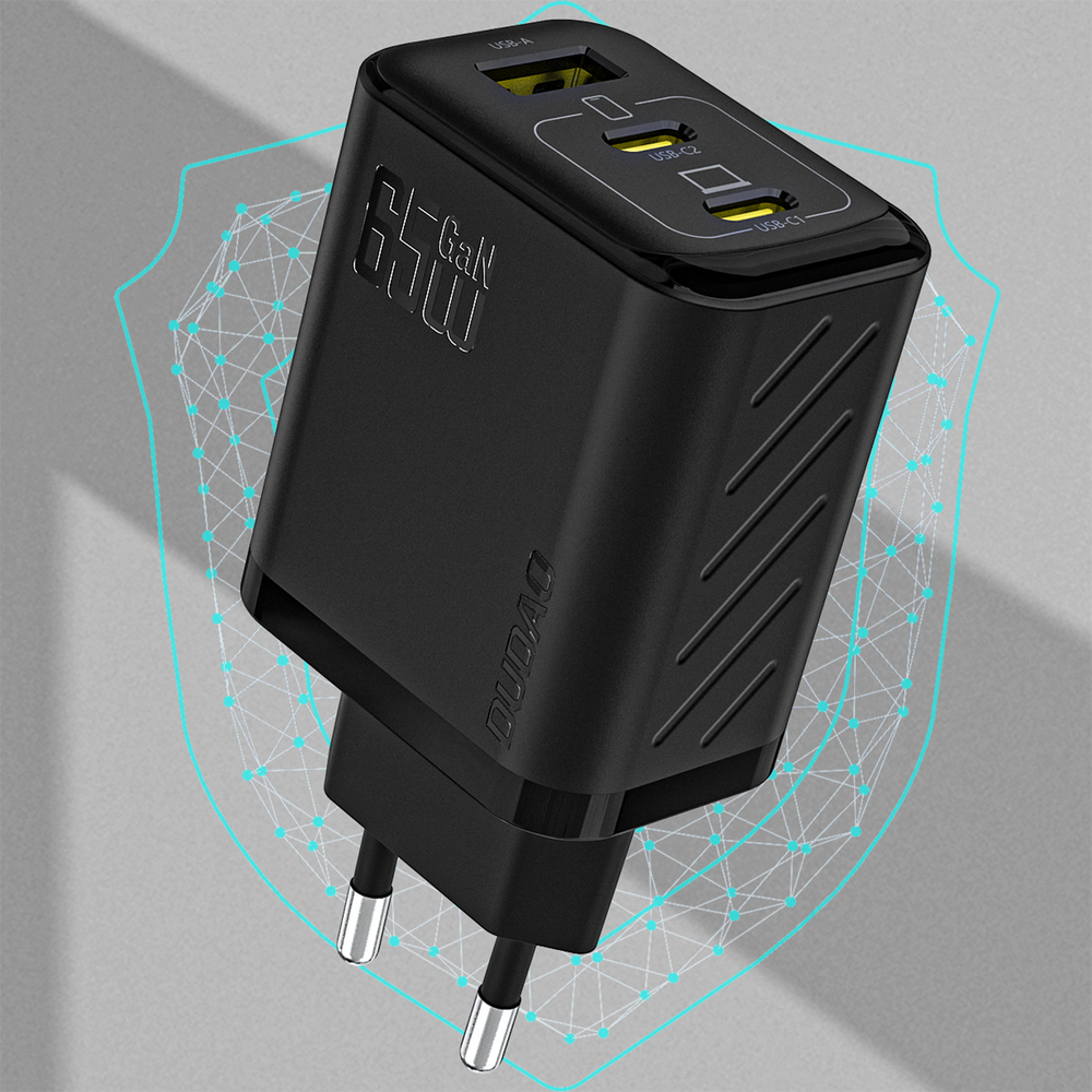 Dudao A29C 65W GaN Wall Charger with USB-C Cable - Black