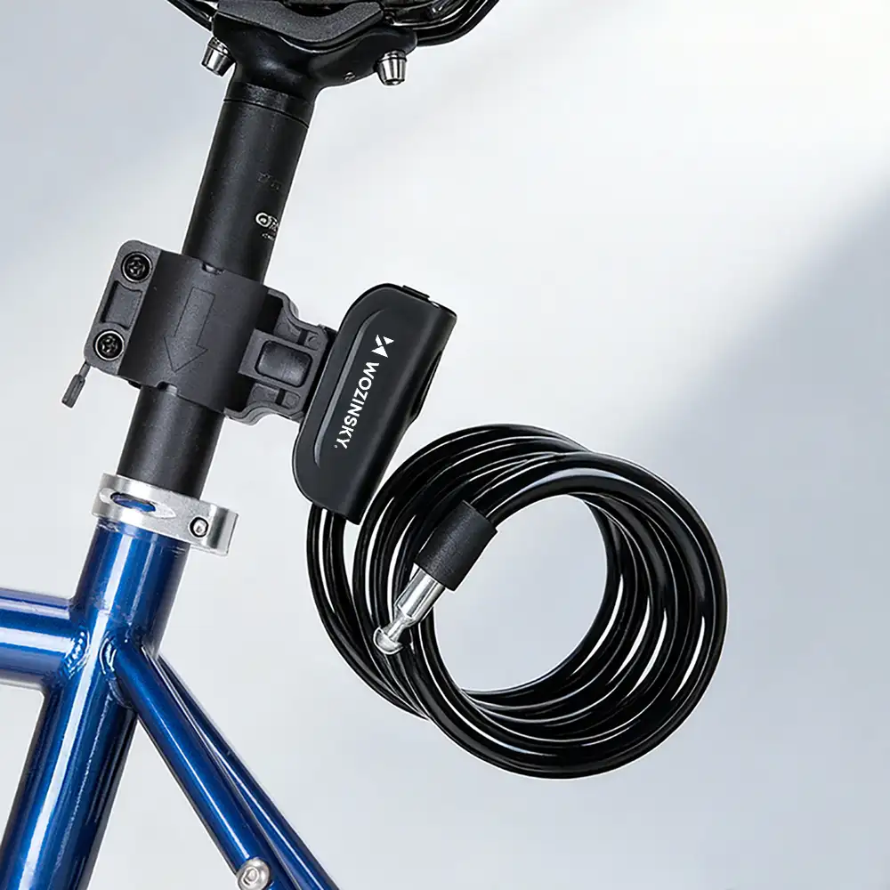 Wozinsky WPB-01R Portable Bike Lock with Anti-Theft Cable and 2 Keys Electric Bikes and Motorcycles - Black