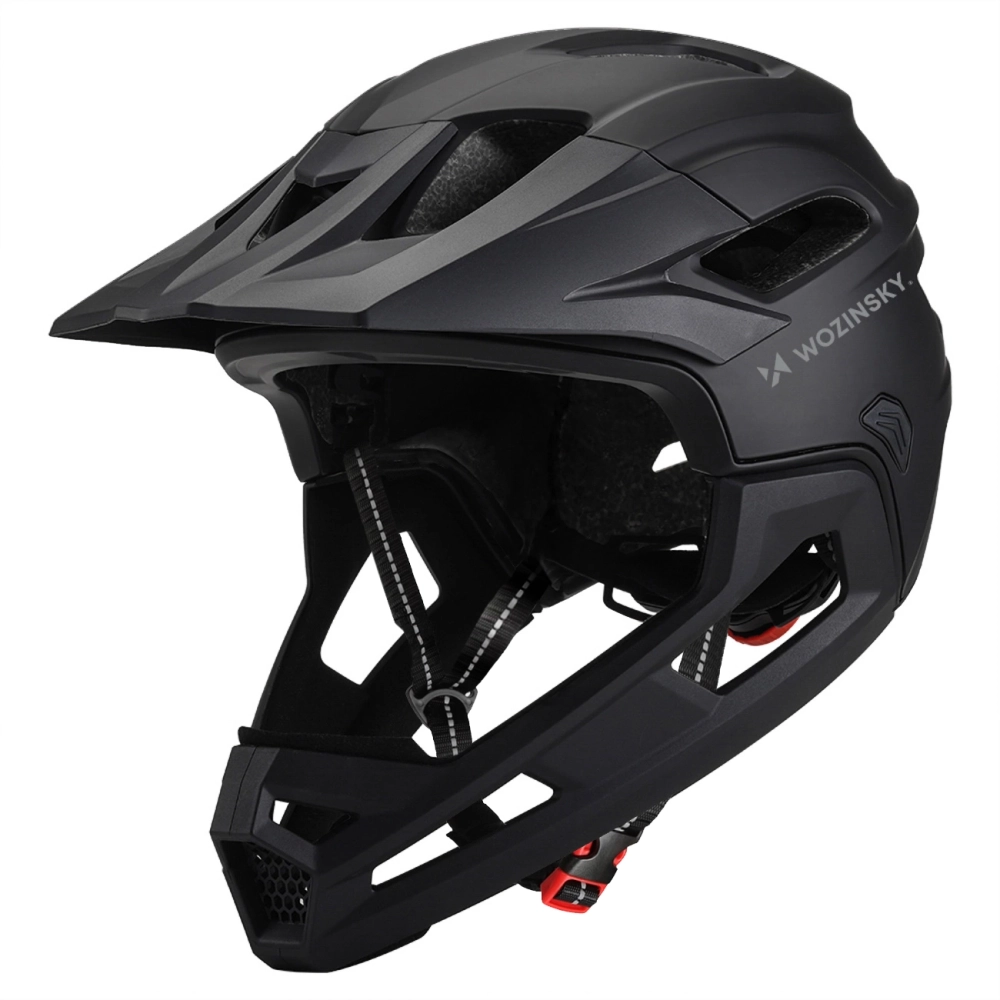 Wozinsky HT-009C lengvas pilno veido dviratininko šalmas (L) - juodas