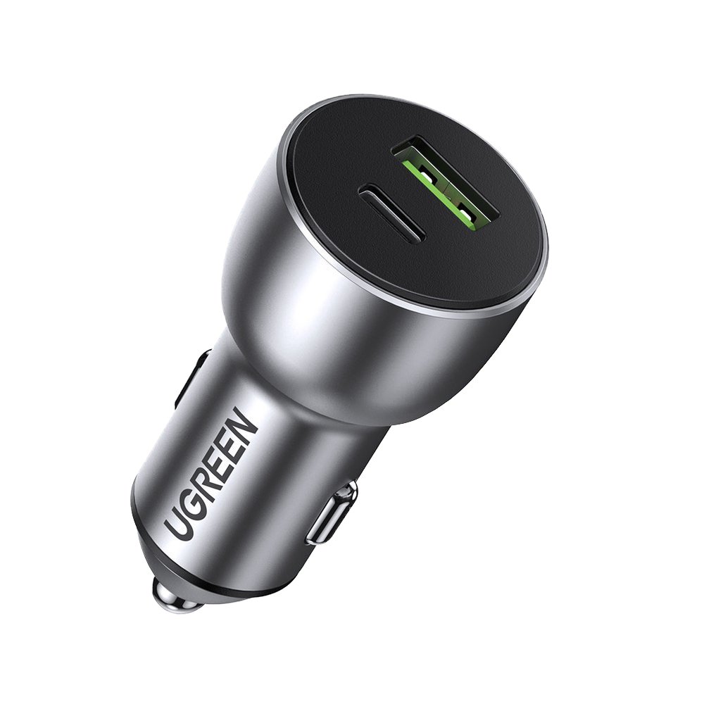 Ugreen CD213 Car Charger USB / USB-C PD QC 3.0 36W 3A Gray