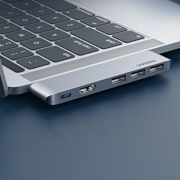 Ugreen 60559 USB-C šakotuvas, skirtas MacBook Pro / Air, pilkas