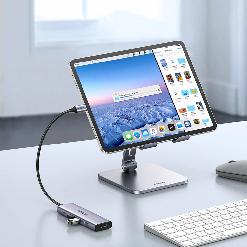 Ugreen CM511 5-in-1 USB-C Hub - HDMI, 3x USB 3.0, PD - Gray