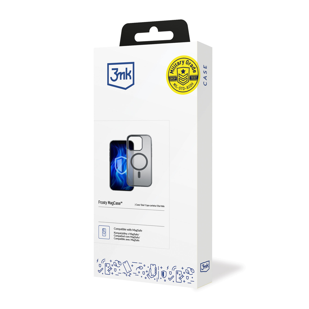 3mk Frosty MagCase dėklas iPhone 16 Pro telefonui, juodas