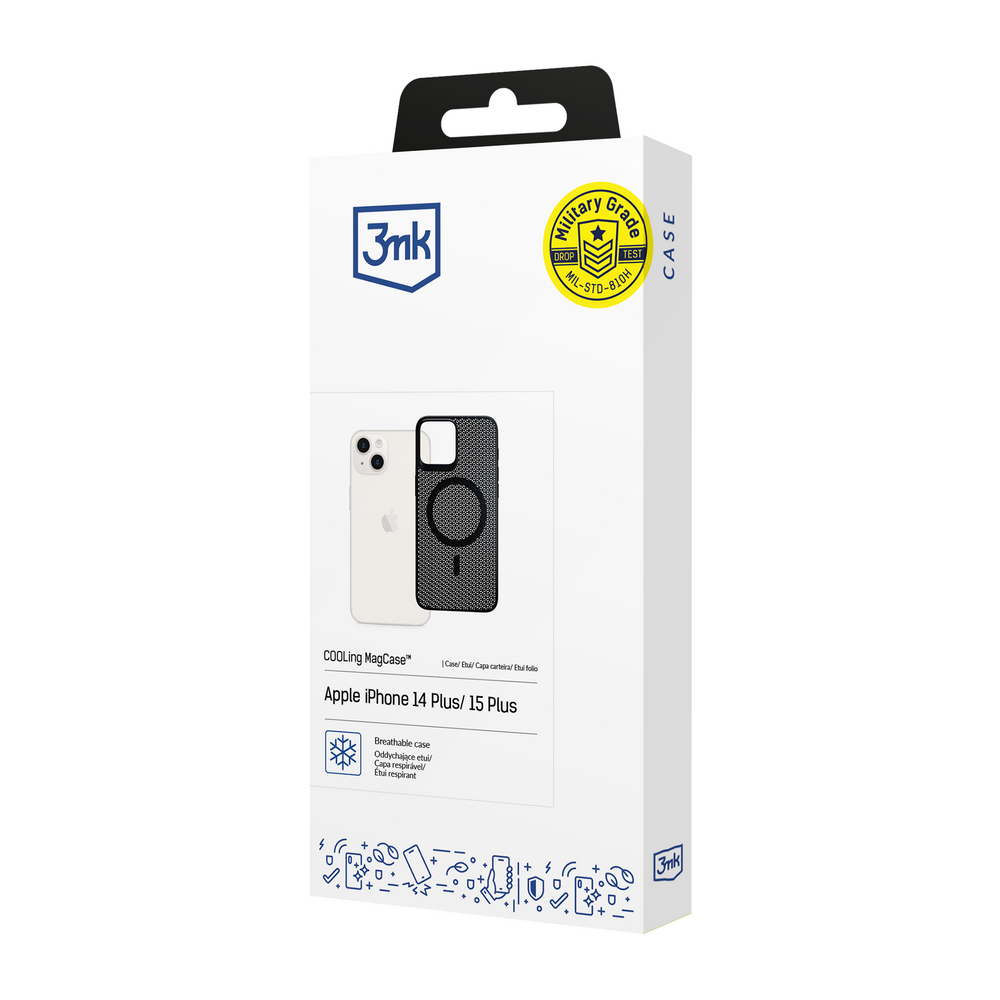 Apsauginis dėklas 3mk COOLing MagCase iPhone 14 Plus / 15 Plus, juodas