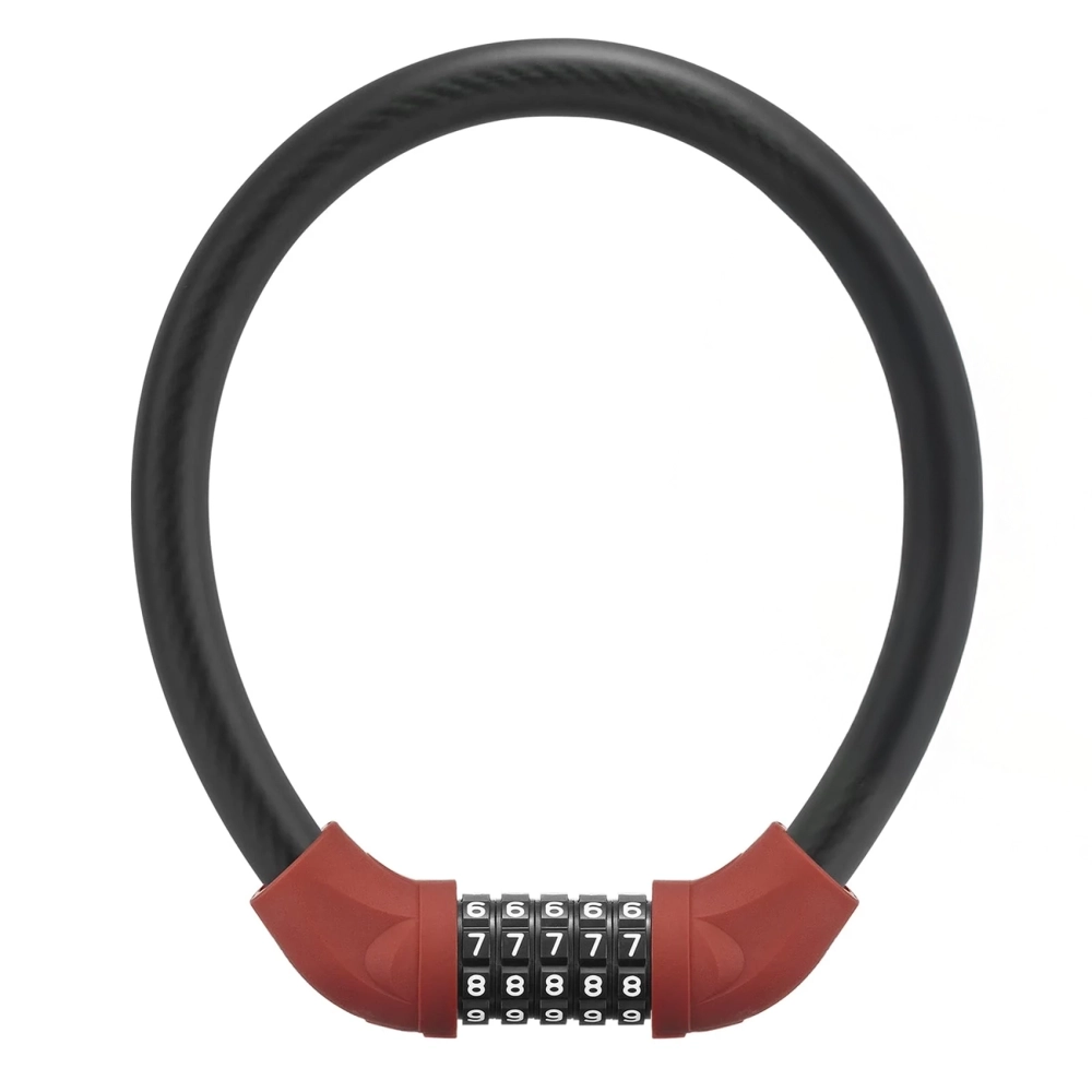 Rockbros RKS570-RD kodinė plieninio kabelio dviračio spyna