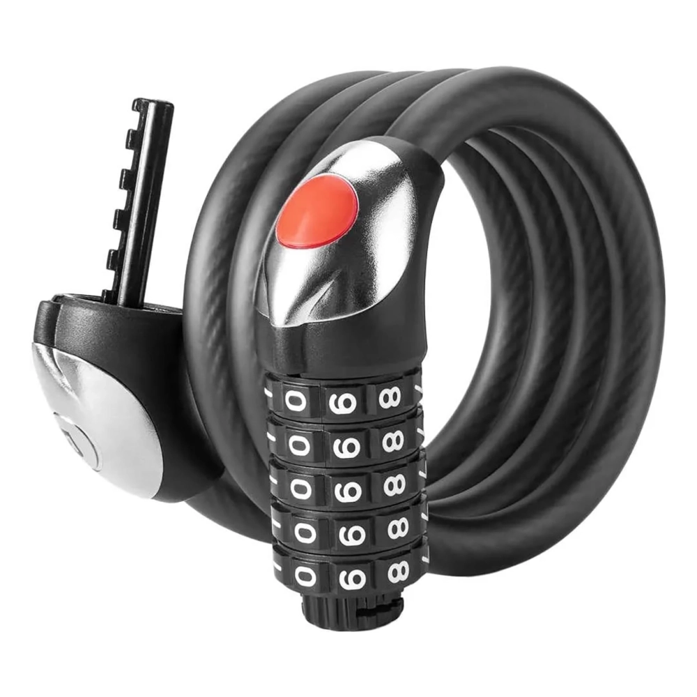 Rockbros RKS531 dviračio spyna su 5 skaitmenų kodu ir LED, 180 cm
