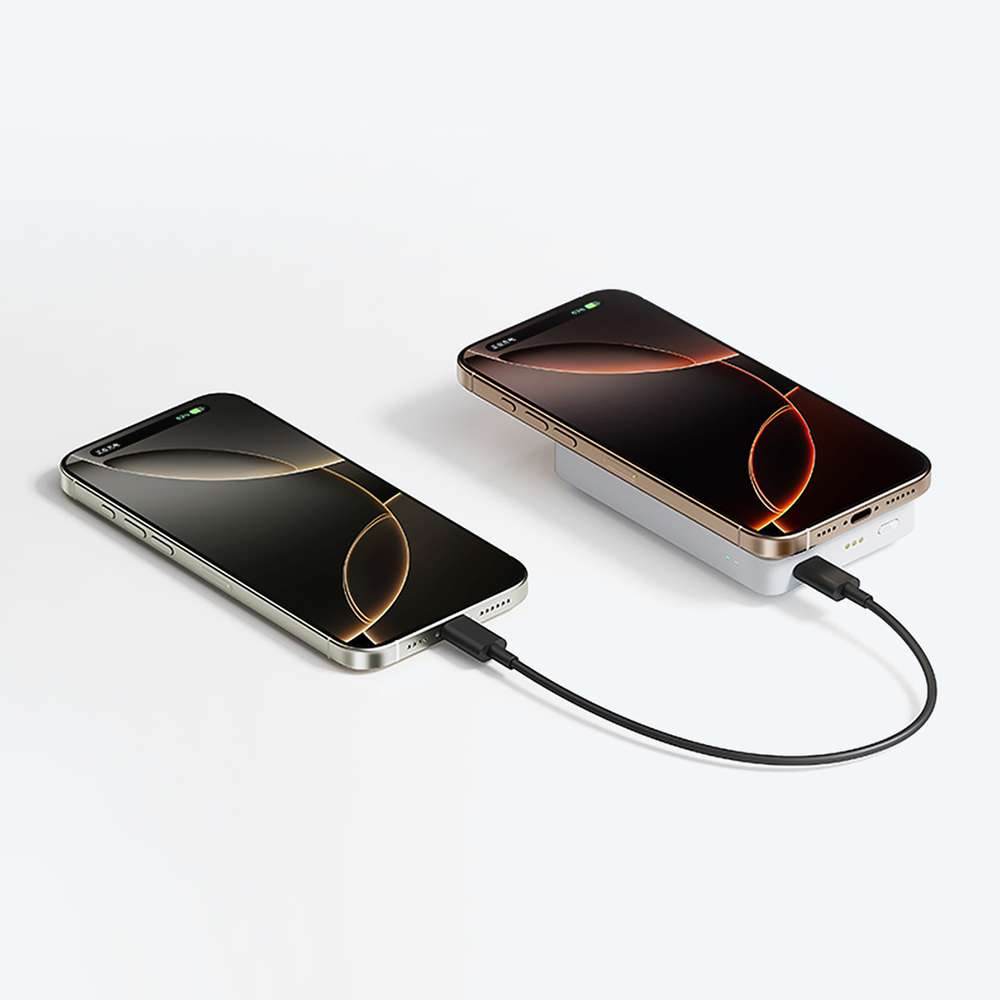 Cuktech WPB100N 10000mAh magnetinė išorinė baterija su stovu, 20W, balta