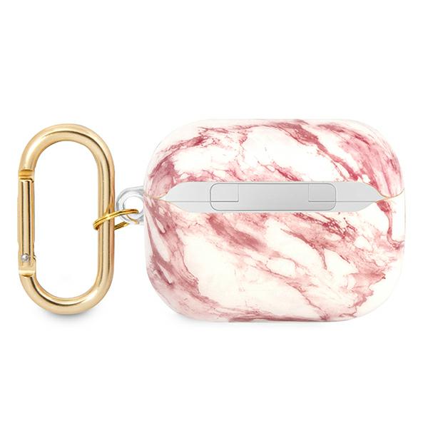 Guess AirPods Pro dėklas Marble Strap Collection GUAPHCHMAP, rožinis