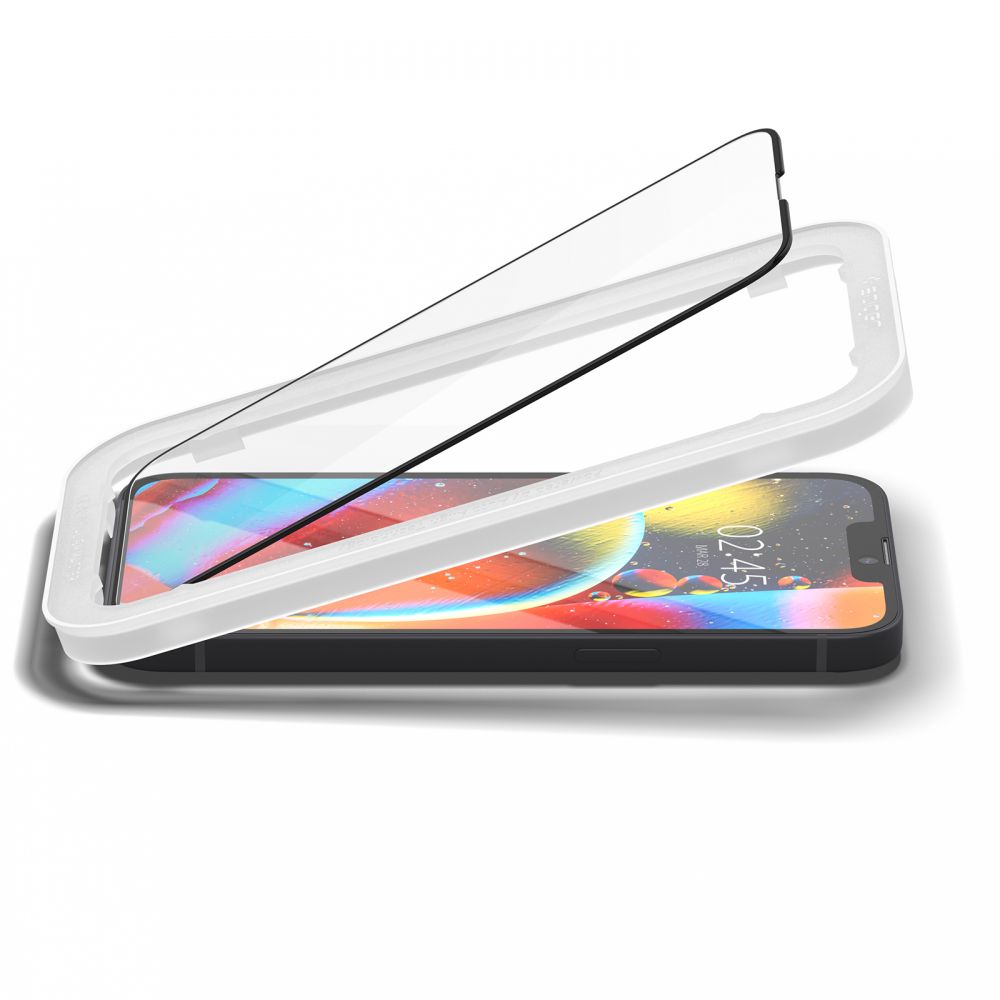 Spigen ALM GLASS FC apsauginis stiklas (2 vnt.) iPhone 13/13 Pro/14/16E, Juodas